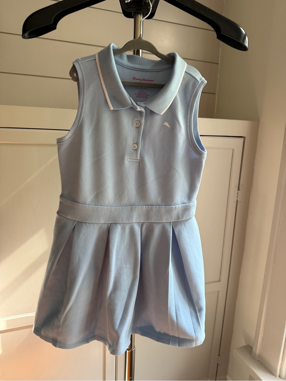 Tommy Bahama Active Girls Light Blue Sleeveless Polo Dress Size 10/12